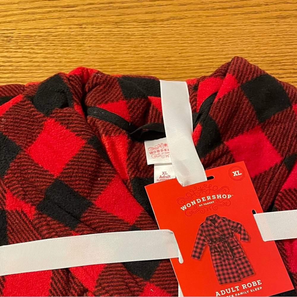 Christmas pjs 
 Buffalo Plaid Sleep ware Adult Robe - Picture 5 of 5